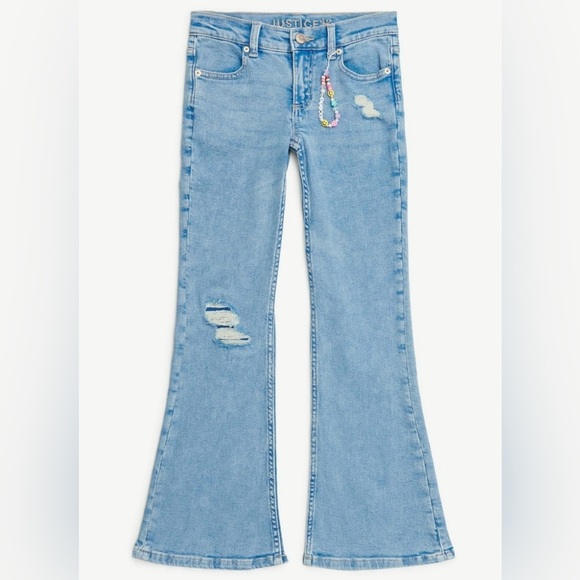 Justice Light Blue Flared Jeans. NWT! - Picture 1 of 6